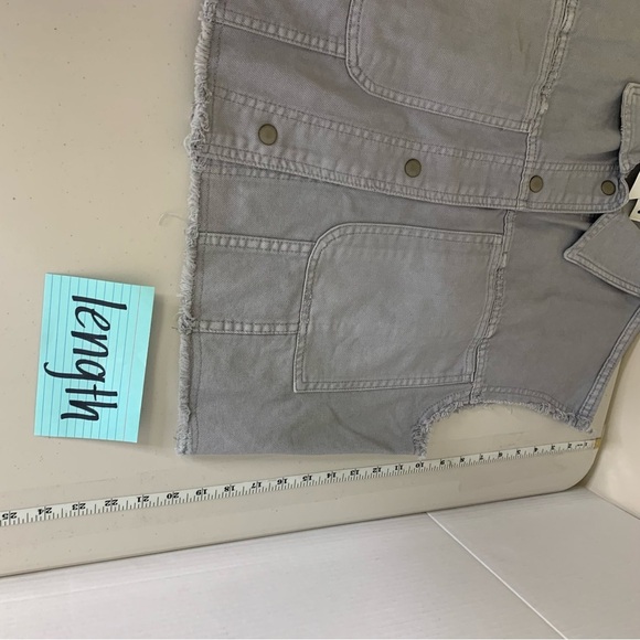 Zara Grey Womens Cropped Wash Denim Vest Size Medium - Picture 8 of 9